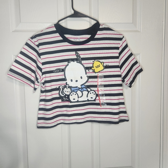 Sanrio Red and Black Crop Top with Playful Cartoon Design - Picture 1 of 5
